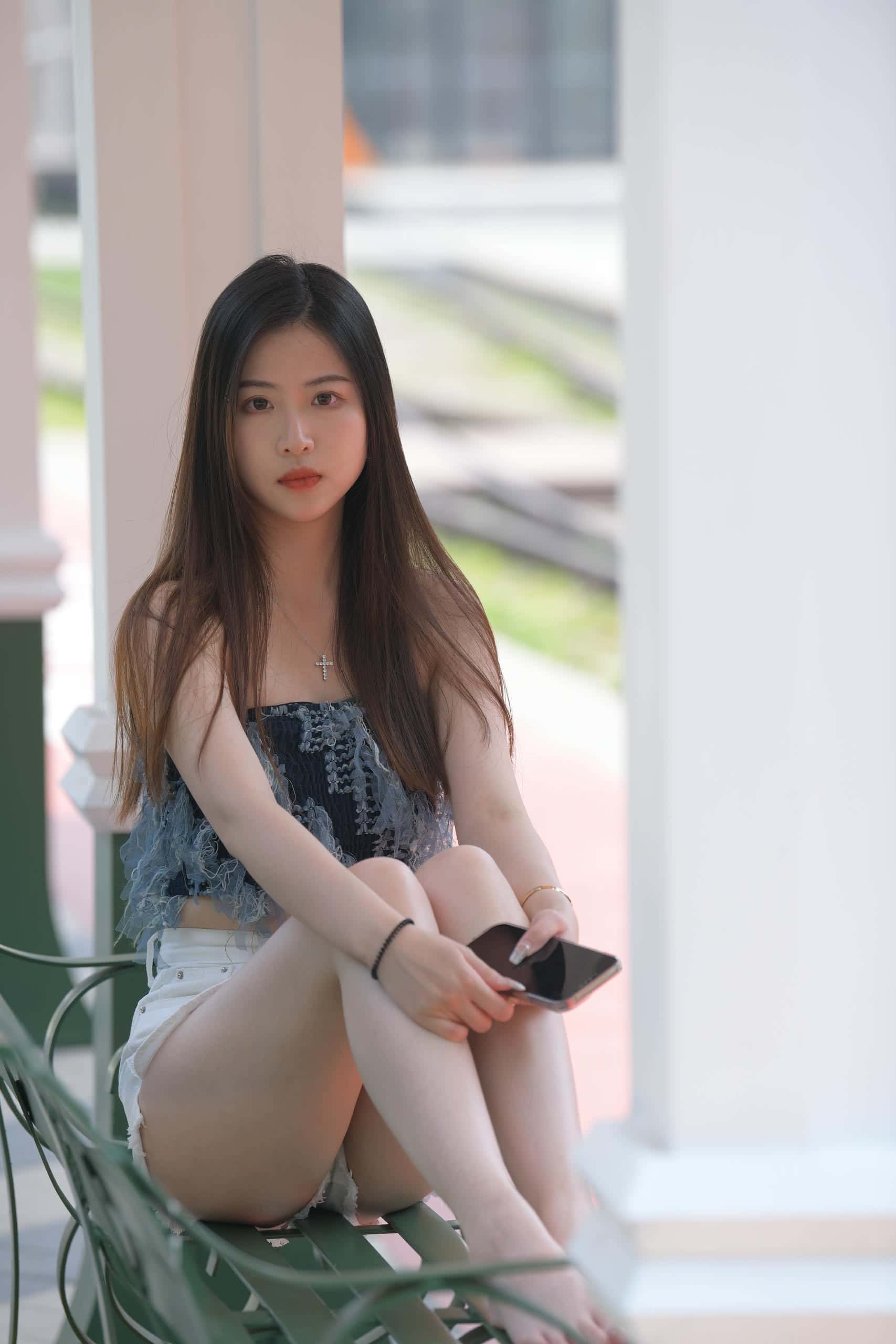 图片[1]-特别清纯的热裤姑娘，忒好看了【770P】F6241-蜜桃兔兔