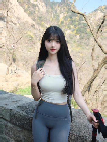 图片[9]-爱爬山的瑜伽裤MM，太甜美了！~-蜜桃兔兔