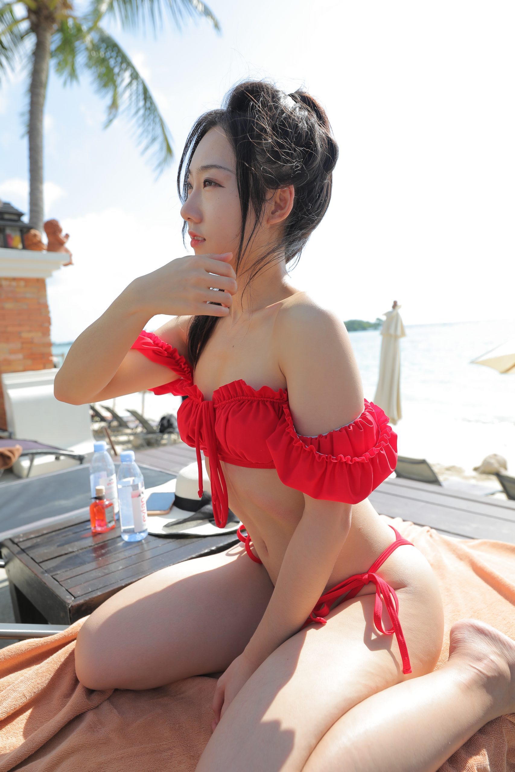 图片[3]-海边度假的红色比基尼小姐姐【364P】J0890-蜜桃兔兔